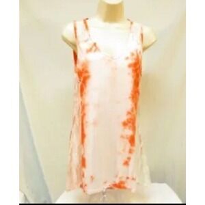Petrol Tunic Shirt Lace Back & Sides Tie Dye Persimmon Tank NWT‎ Size M